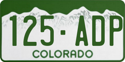 CO license plate 125ADP