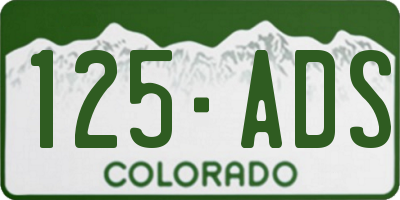 CO license plate 125ADS