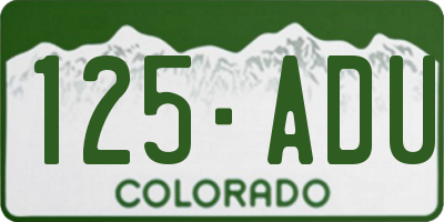 CO license plate 125ADU
