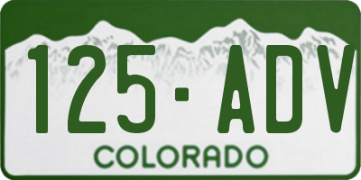 CO license plate 125ADV