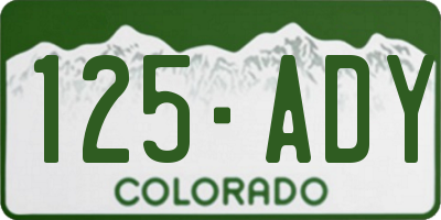 CO license plate 125ADY