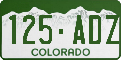 CO license plate 125ADZ