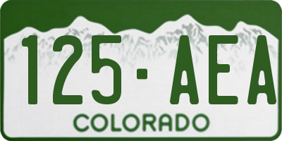 CO license plate 125AEA