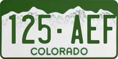 CO license plate 125AEF