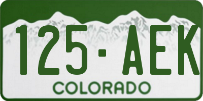 CO license plate 125AEK