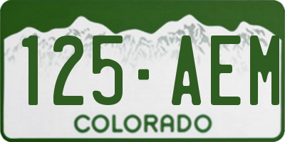 CO license plate 125AEM