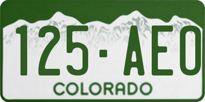CO license plate 125AEO
