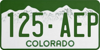 CO license plate 125AEP