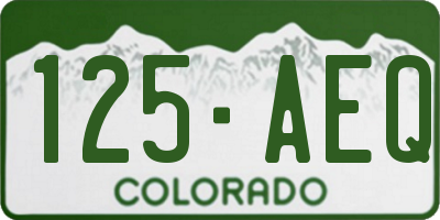 CO license plate 125AEQ