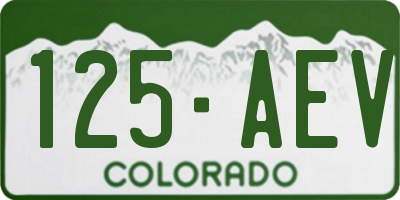 CO license plate 125AEV