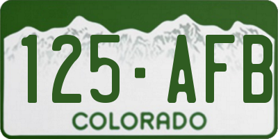 CO license plate 125AFB