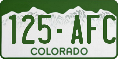 CO license plate 125AFC