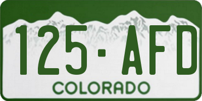 CO license plate 125AFD