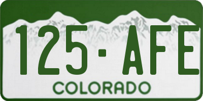 CO license plate 125AFE