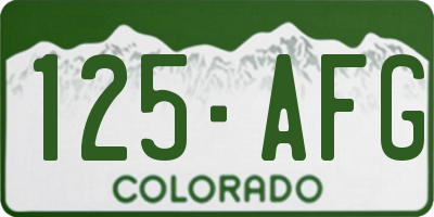 CO license plate 125AFG