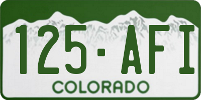 CO license plate 125AFI