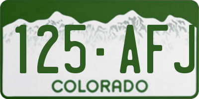 CO license plate 125AFJ