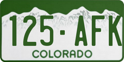 CO license plate 125AFK