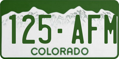 CO license plate 125AFM