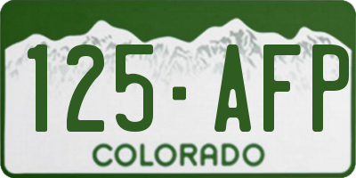 CO license plate 125AFP