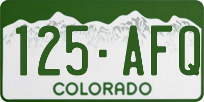 CO license plate 125AFQ