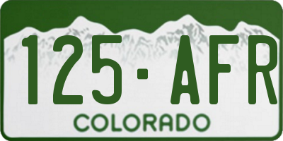 CO license plate 125AFR