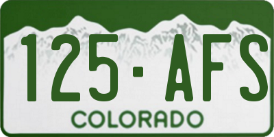 CO license plate 125AFS