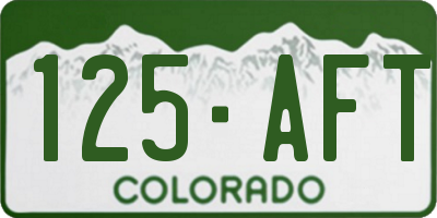 CO license plate 125AFT