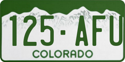 CO license plate 125AFU