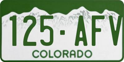 CO license plate 125AFV