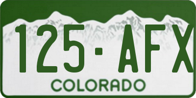 CO license plate 125AFX