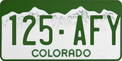 CO license plate 125AFY