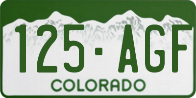 CO license plate 125AGF