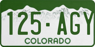 CO license plate 125AGY