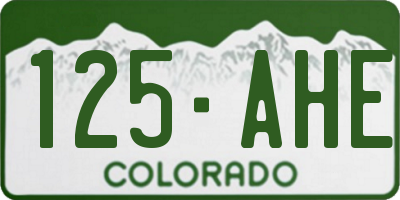 CO license plate 125AHE