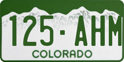 CO license plate 125AHM