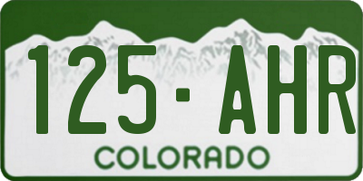 CO license plate 125AHR