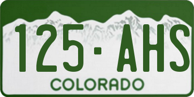 CO license plate 125AHS