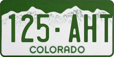 CO license plate 125AHT