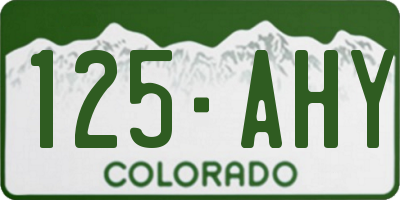 CO license plate 125AHY