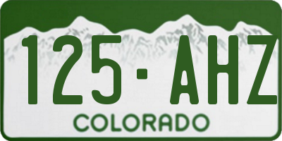 CO license plate 125AHZ