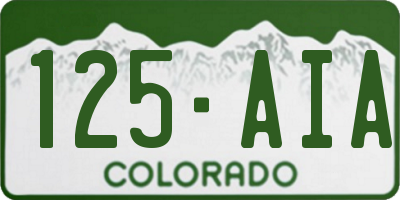 CO license plate 125AIA