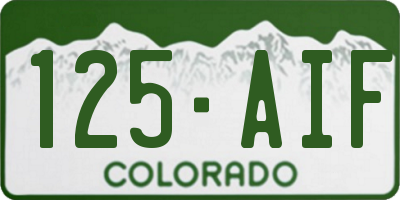 CO license plate 125AIF