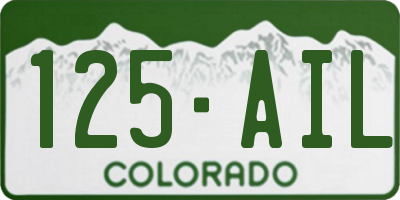 CO license plate 125AIL