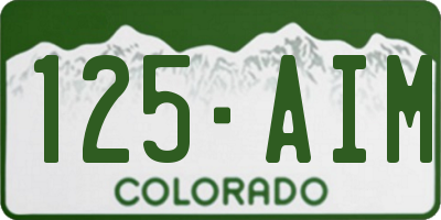 CO license plate 125AIM