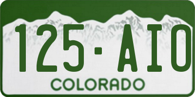 CO license plate 125AIO