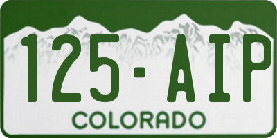 CO license plate 125AIP
