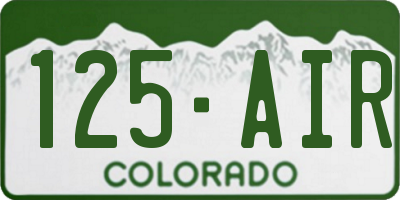 CO license plate 125AIR
