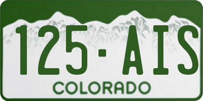 CO license plate 125AIS