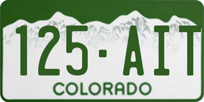 CO license plate 125AIT